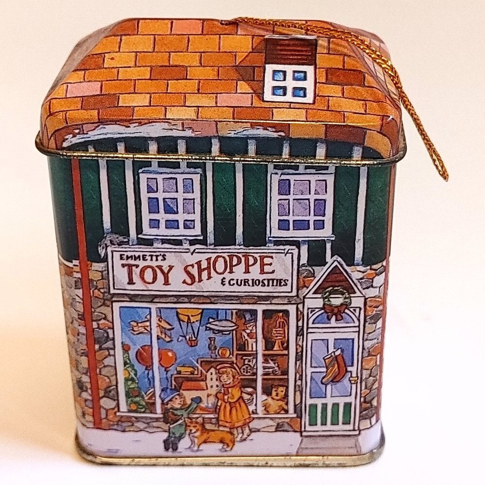 RARE The Second Cup Coffee Co. Christmas Ornament Tin Tea Container Ornament